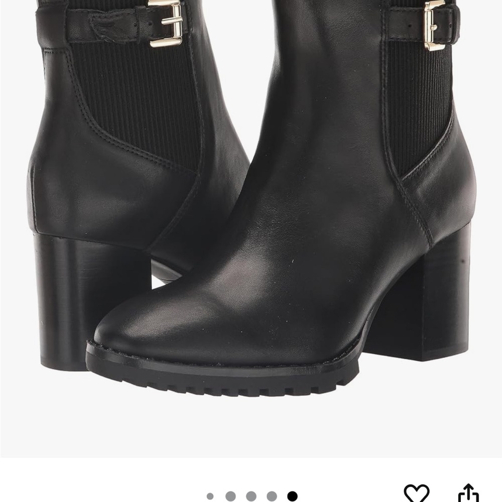 Blondo Black Heeled Boots with Buckle Detail